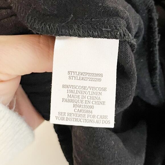 Z Supply High Rise Wide Leg Farrah Linen Blend Pants Trousers Black XS - Picture 4 of 10